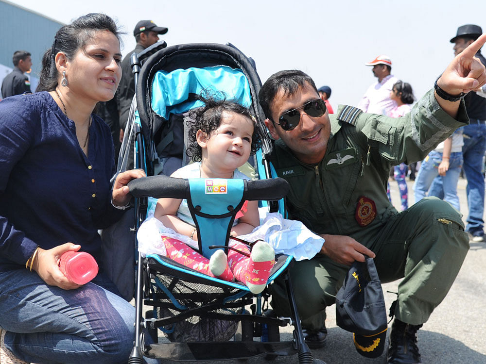 A pilot with his family at the event. DH Photo.