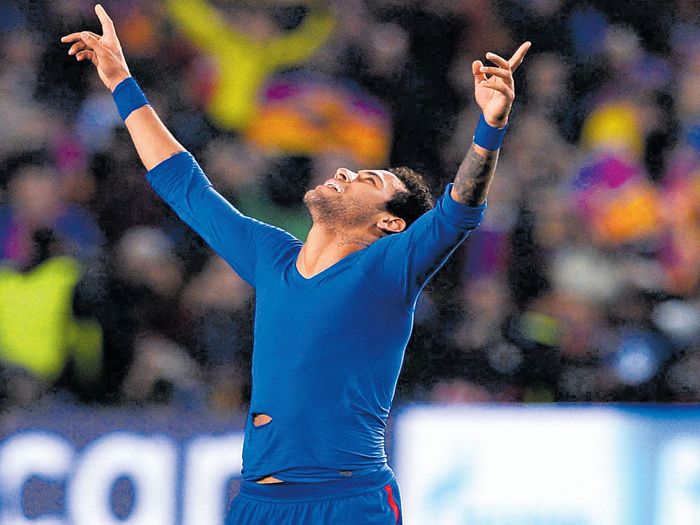 a gift from heaven: Neymar was the star of Barca's win over PSG, scoring two goals and setting up the winner. AFP