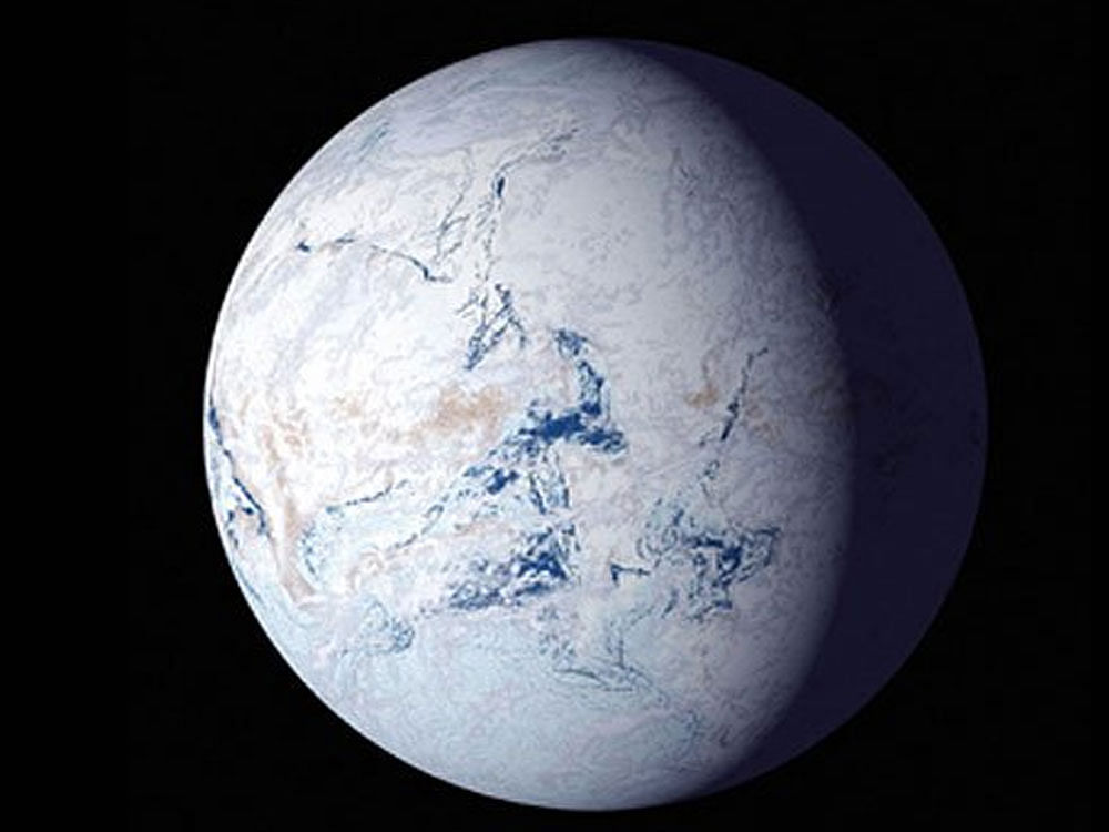 Scientists have pinpointed the start of the Sturtian snowball Earth event to about 717 million years ago. Image courtesy NASA/Twitter