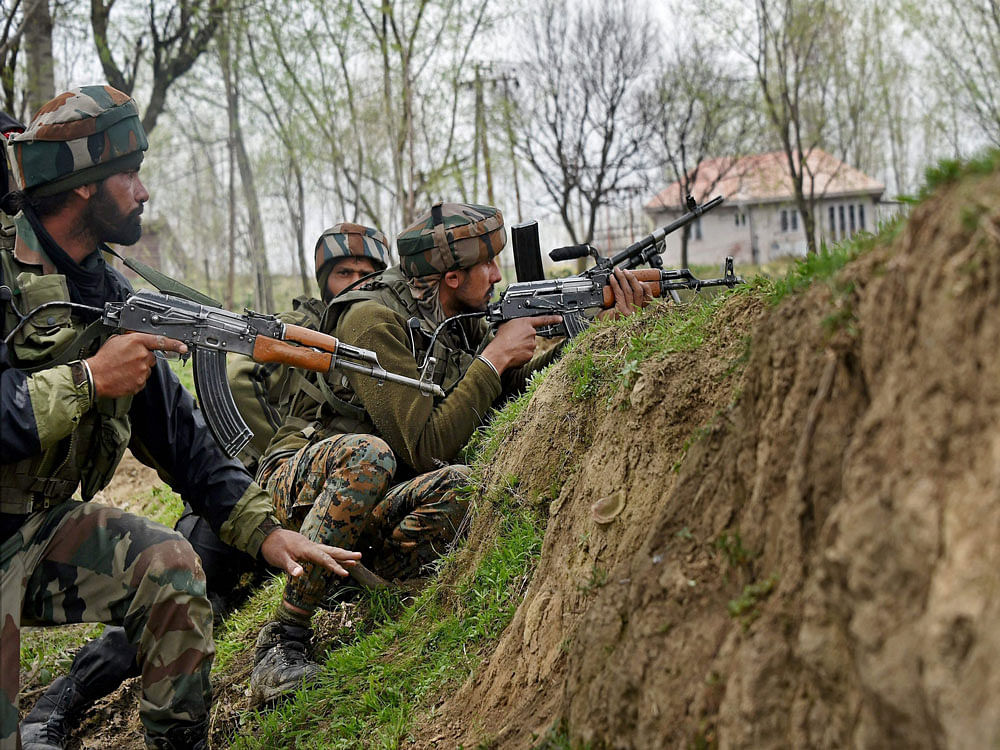 Encounter between security forces and terrorists is still under way.