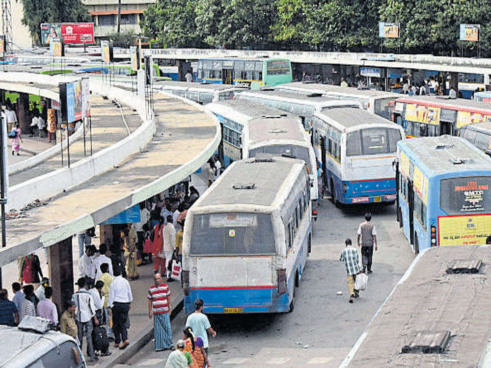 The BMTC has not paid 12.5% dearness allowance to its employees for nine months - from January  to September 2016. DH file photo