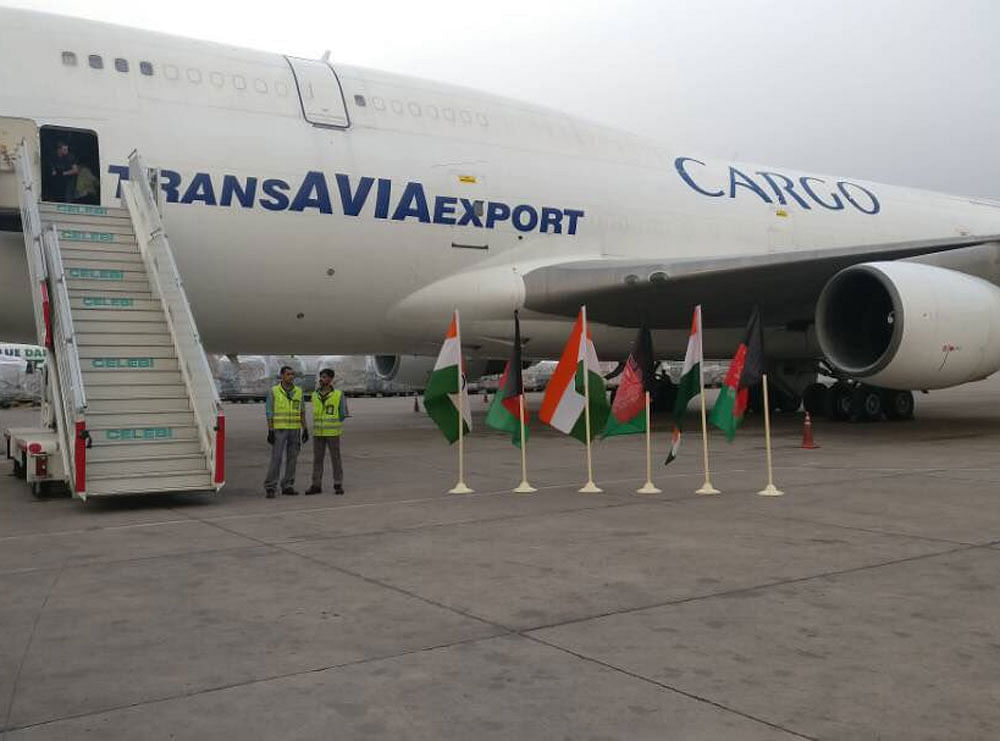 The ceremonies in Kabul and New Delhi marked the launch of India-Afghanistan air-freight corridor, which Ghani and Prime Minister Narendra Modi had agreed upon in September 2016. Photo credit: Twitter