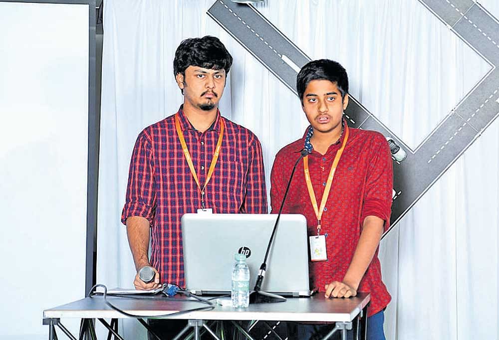 Chethan U Mahindrakar and Atmik Ajoy, who secured third spot in Gridlock Hackathon.