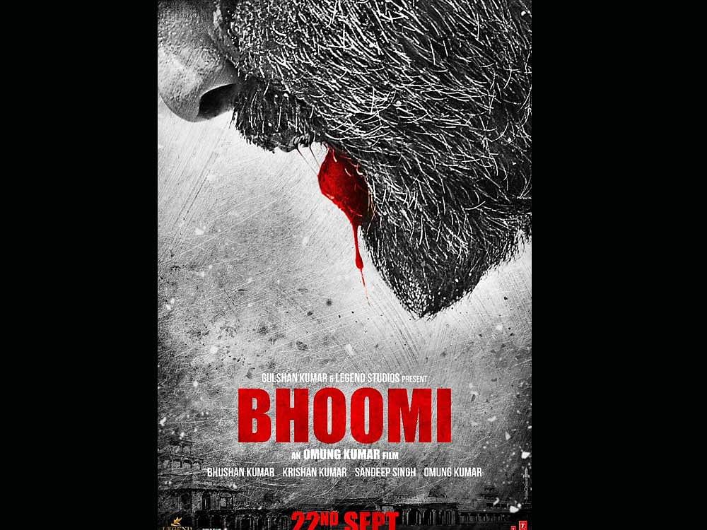 Bhoomi is co-produced by Bhushan Kumar and Sandeep Singh and also Omung Kumar. The 58-year-old Sanju Baba, as he is popularly known, has recently released the poster of the film on his Twitter handle. Movie poster