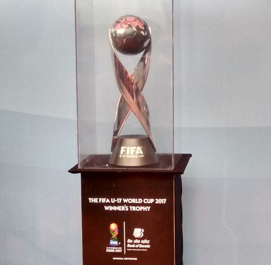 The 'City of Joy' today accorded a unique welcome to the FIFA U-17 World Cup trophy with traditional rivals Mohun Bagan and East Bengal sharing the dais. Picture pcourtesy Twitter