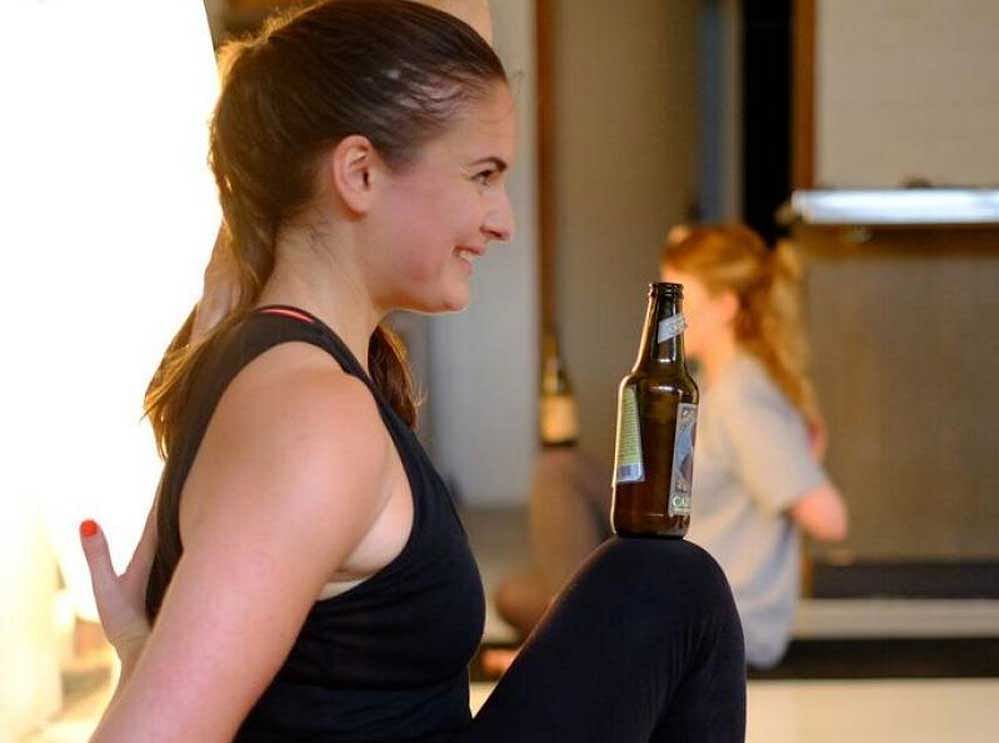 German proponents of beer yoga, which they call bieryoga, say it marries two 'great loves' - yoga and beer.