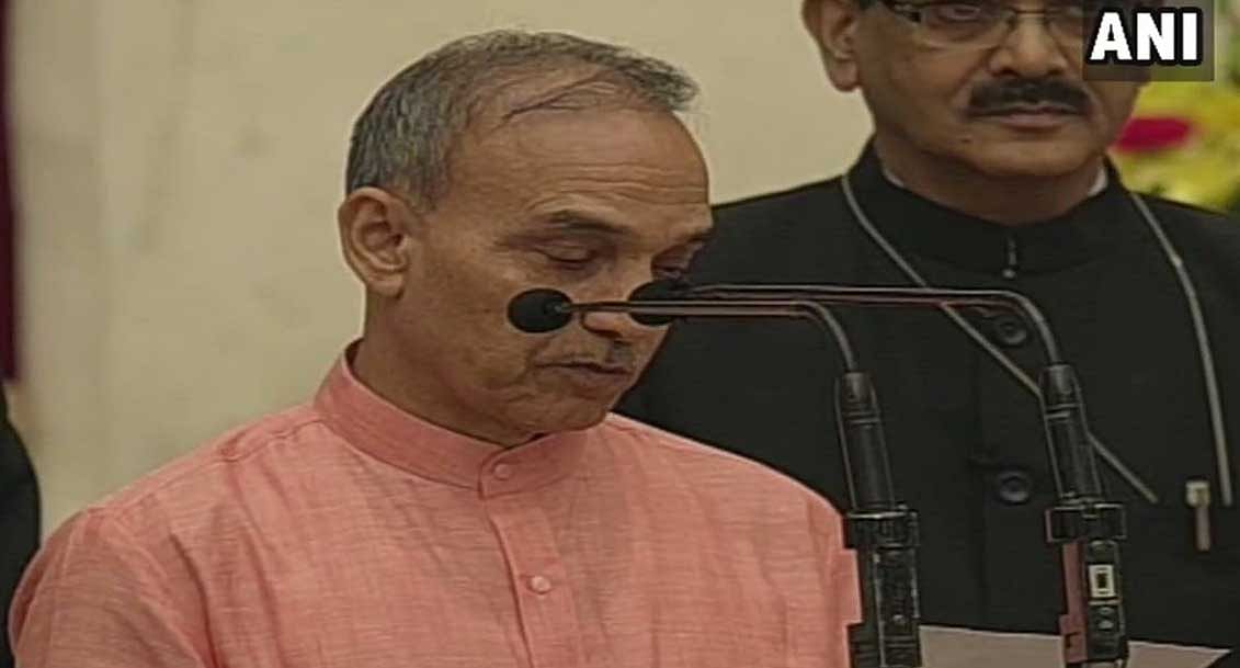 Satyapal Singh taking oath as cabinet minister. ANI picture