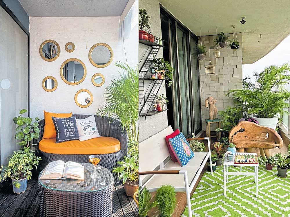 For the balcony, try to pick colours that are not too flashy but are cool on the eyes as they blend well together. PHOTOS COURTESY: PS DESIGN, MUMBAI