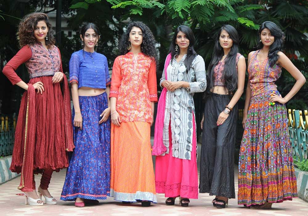Ashwini Anbalagan, Ishmeet Kaur, Trisha Singh, Drishya M, Nikitha Mutha and Priyanka K. DH photo by Srikanta Sharma R