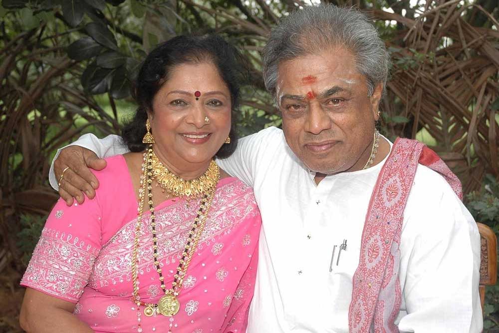 B V Radha with her husband and filmmaker the late KSL Swamy. DH File photo