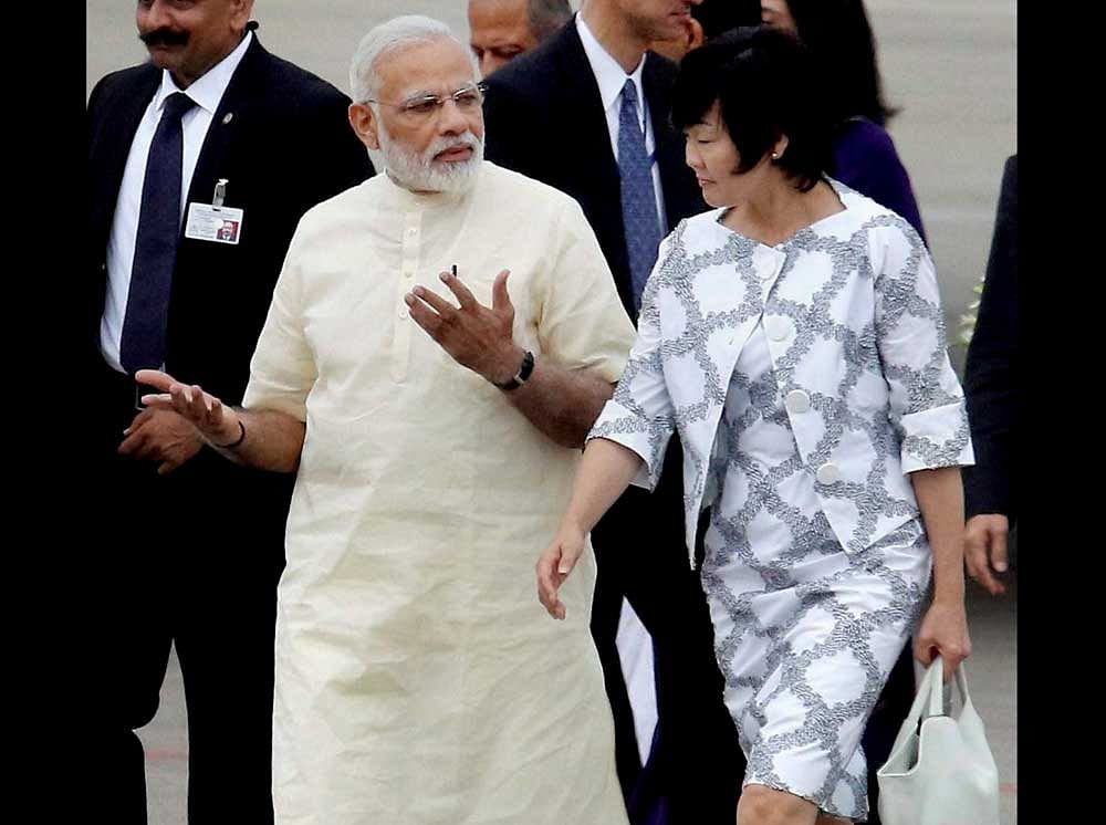 Akie Abe will visit Ahmedabad Management Association, Blind's People Association, and the Gujarat University, apart from visiting Calico Museum and Sabarmati riverfront. PTI Photo
