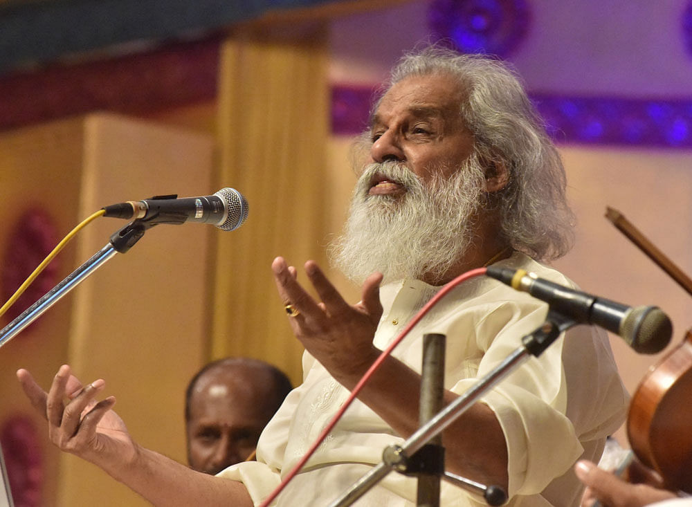 Eminent Carnatic vocalist and playback singer K J Yesudas. DH File Photo