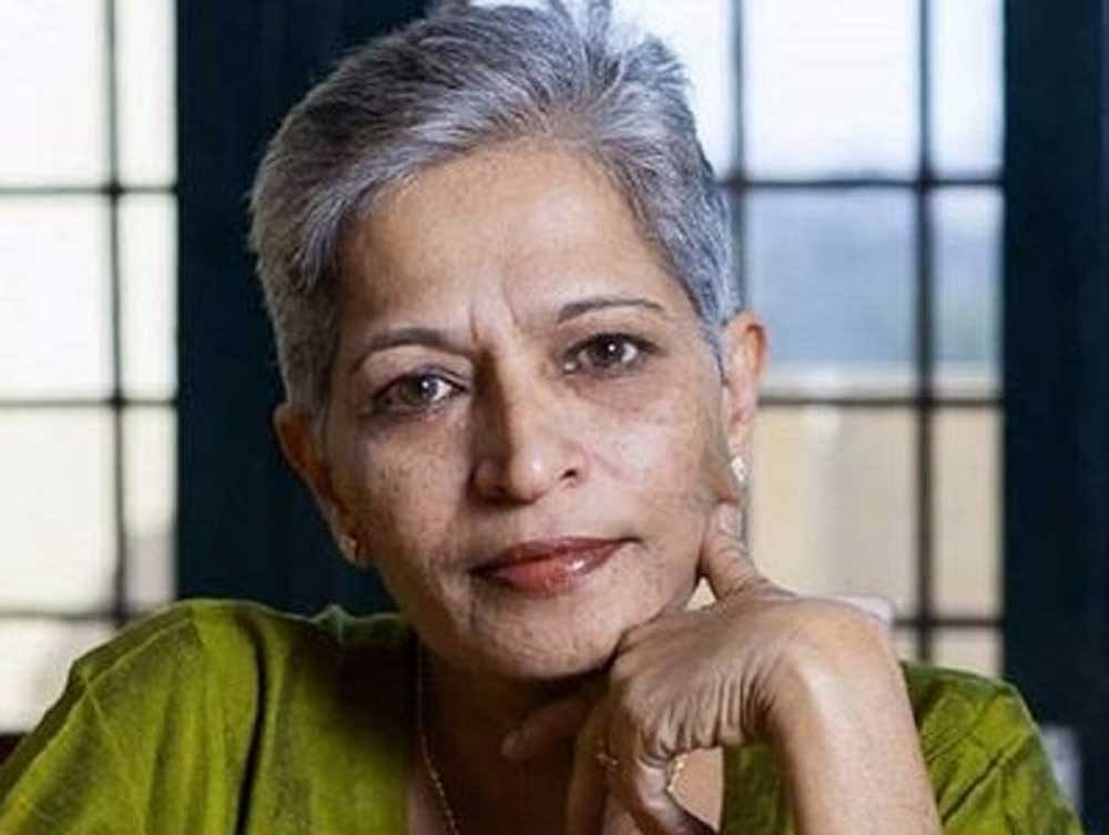 Lankesh (55), known to be an anti-establishment voice with strident anti-right wing views, was shot dead at close range by unknown assailants outside her residence here on the night of September 5. Image courtesy Twitter