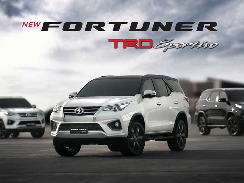The new edition -- Fortuner TRD Sportivo is designed and developed by Toyota Racing Development (TRD). Representational Image. Photo via Twitter,