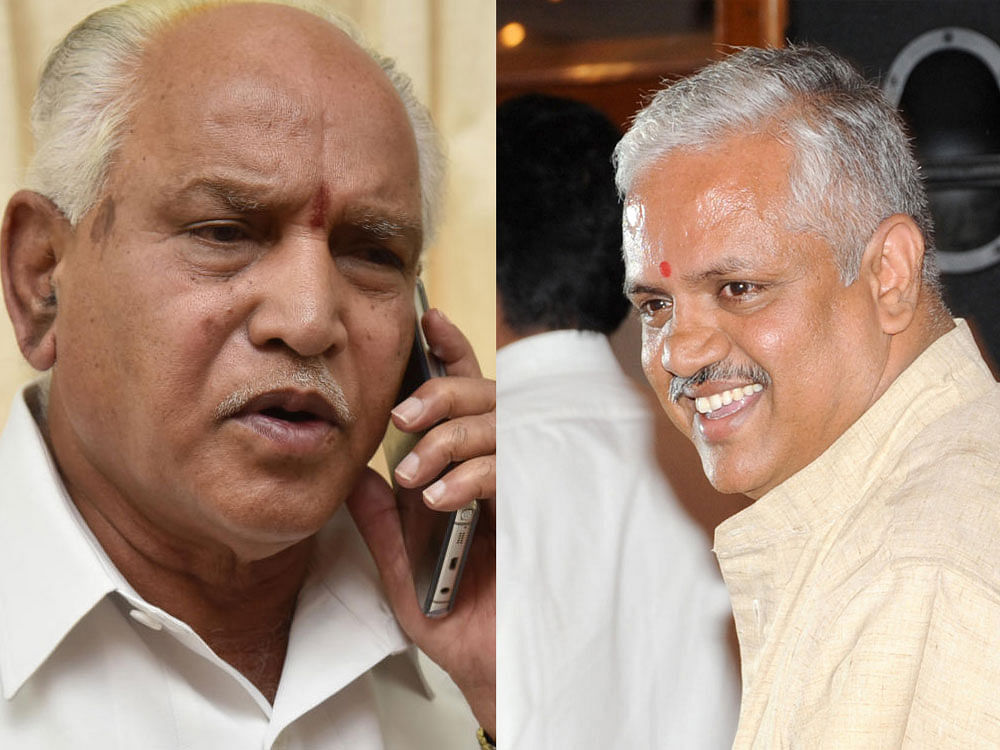 Yeddyurappa and Santhosh, both of whom have been closely associated with the party at the grassroots, have not been seeing eye to eye for some time now.