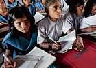 on the right path Students at a government middle school on the outskirts of Patna, where attendance has sharply increased. NYT