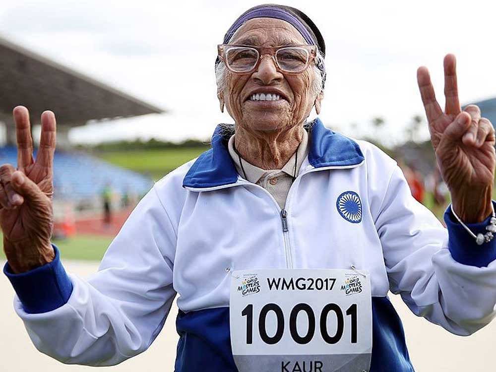 Man Kaur, who took up athletics eight years ago at the tender age of 93, was looking to compete in the 100m, 200m, shot put and javelin categories in the China Masters in Rugao. Image Courtesy: Twitter