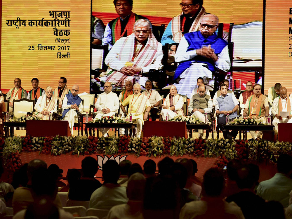 At the just concluded BJP conclave where over 2,000 leaders including 13 chief ministers, MPs and MLAs had gathered, the economic situation was uppermost on everyone's mind, they say. PTI file photo