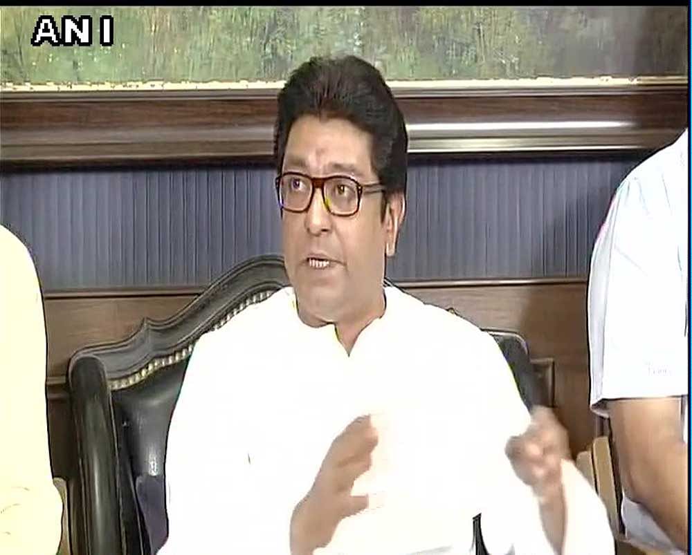 Raj Thackeray spared no words as he vehemently said that not a single brick of the Bullet Train would be allowed in Mumbai till existing infrastructure is improved. ANI photo.