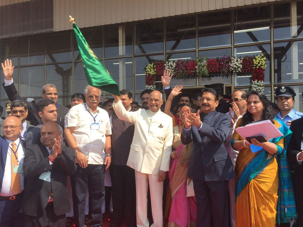The inauguration of the international airport is in a way part of the celebrations. Image courtesy Twitter/@rashtrapatibhvn