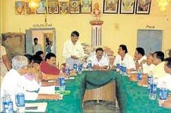 Money matters: Town Municipal Council president B M Prakash chaired the general body meeting to approve budget in Srinivaspur on Tuesday. DH PHOTO