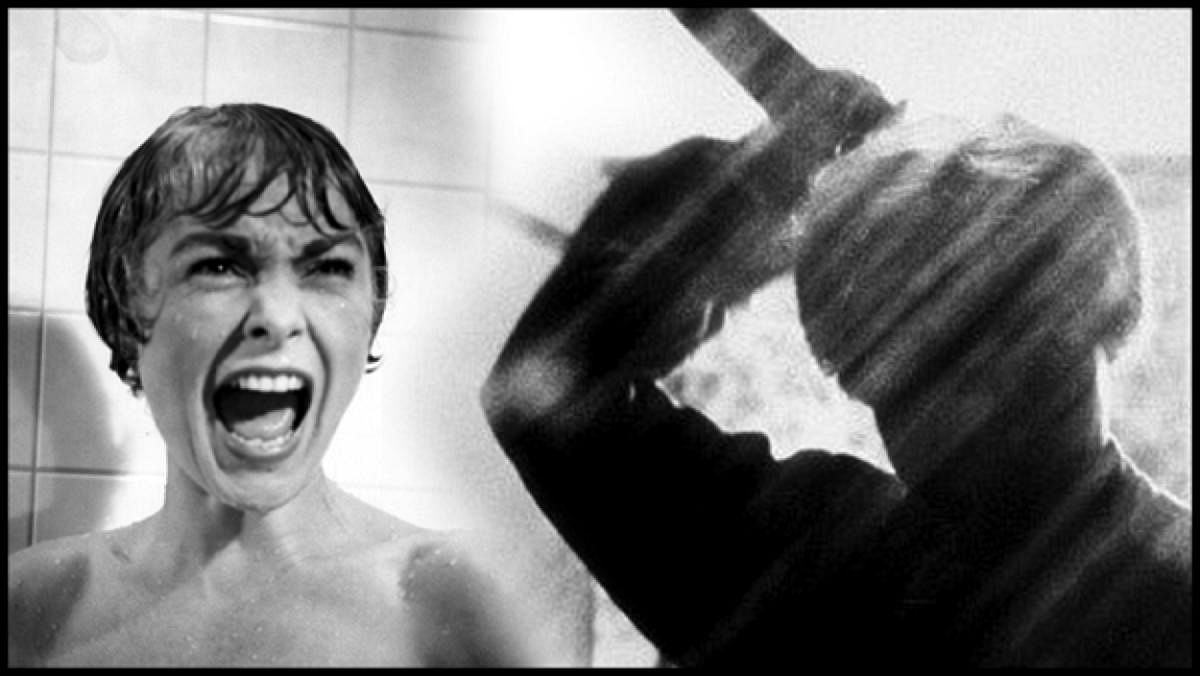 The famous 'shower' scene from the movie 'Psycho'