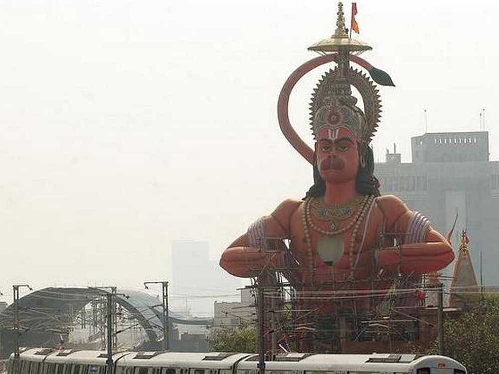 108-foot statue of Hindu god Lord Hanuman in New Delhi. Image Courtesy: Twitter