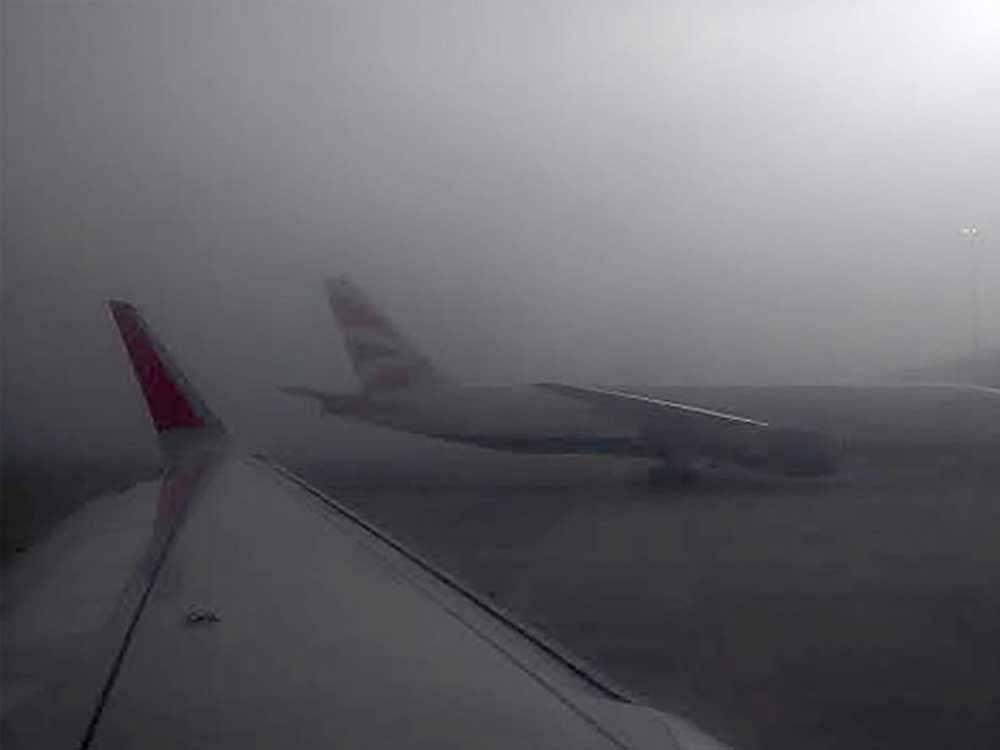 Over 500 flights were delayed and more than 20 cancelled as dense fog severely hampered visibility at the Indira Gandhi International airport on Monday. File photo