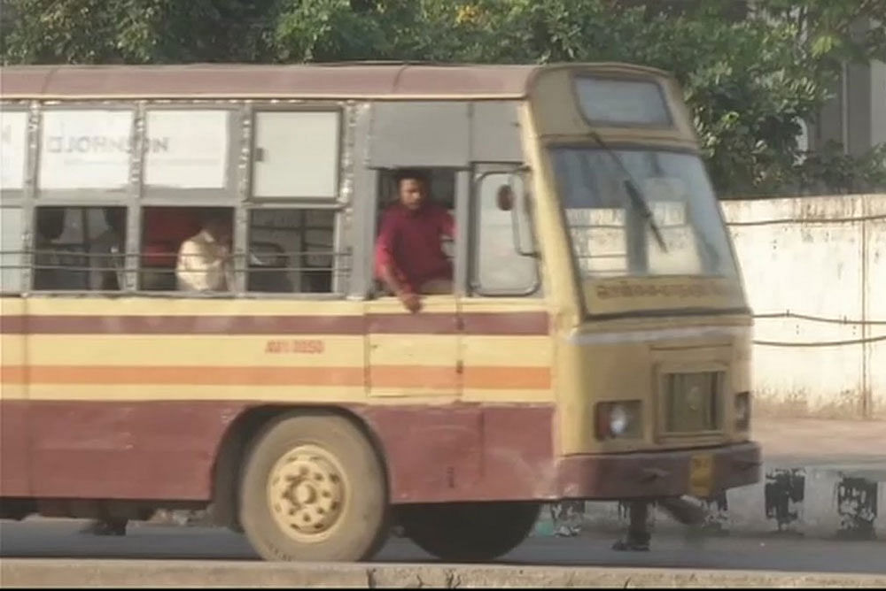 Even as private buses were being operated, many passengers complained that they did not carry destination boards, unlike government buses. ANI photo