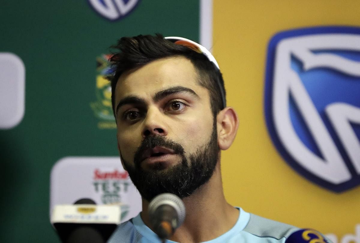 Pretoria : India's captain Virat Kohli, speaks during a media conference at Centurion Park in Pretoria, South Africa, Friday, Jan. 12, 2018, ahead of their second cricket test match against South Africa. AP/ PTI(AP1_12_2018_000240B)