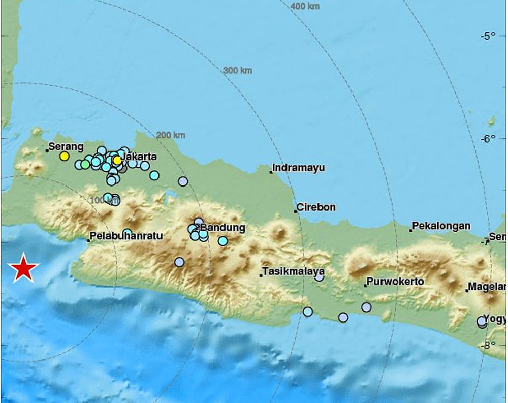 Photo of the earthquake map, showing the epicenter just off the coast of Indonesia. Photo: ESMC.