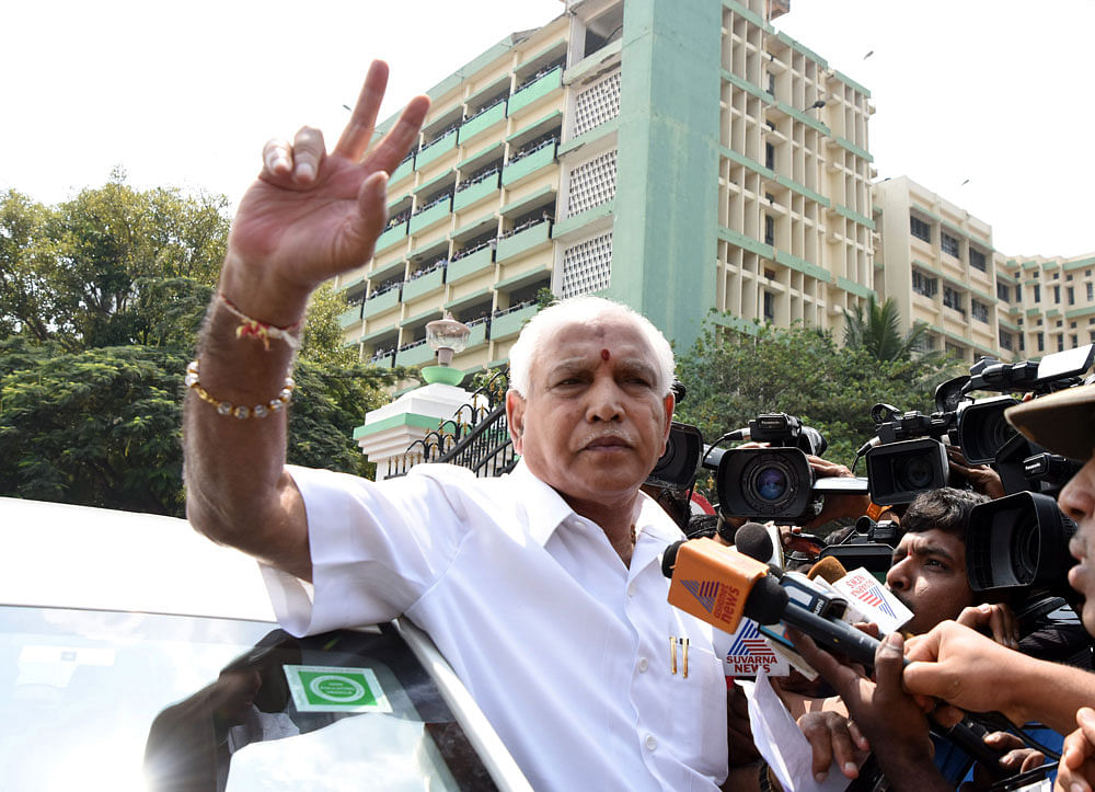 Yeddyurappa accused Congress of neglecting the issue of poverty eradication. Even after seven decades of independence many people live in slums. DH File Photo