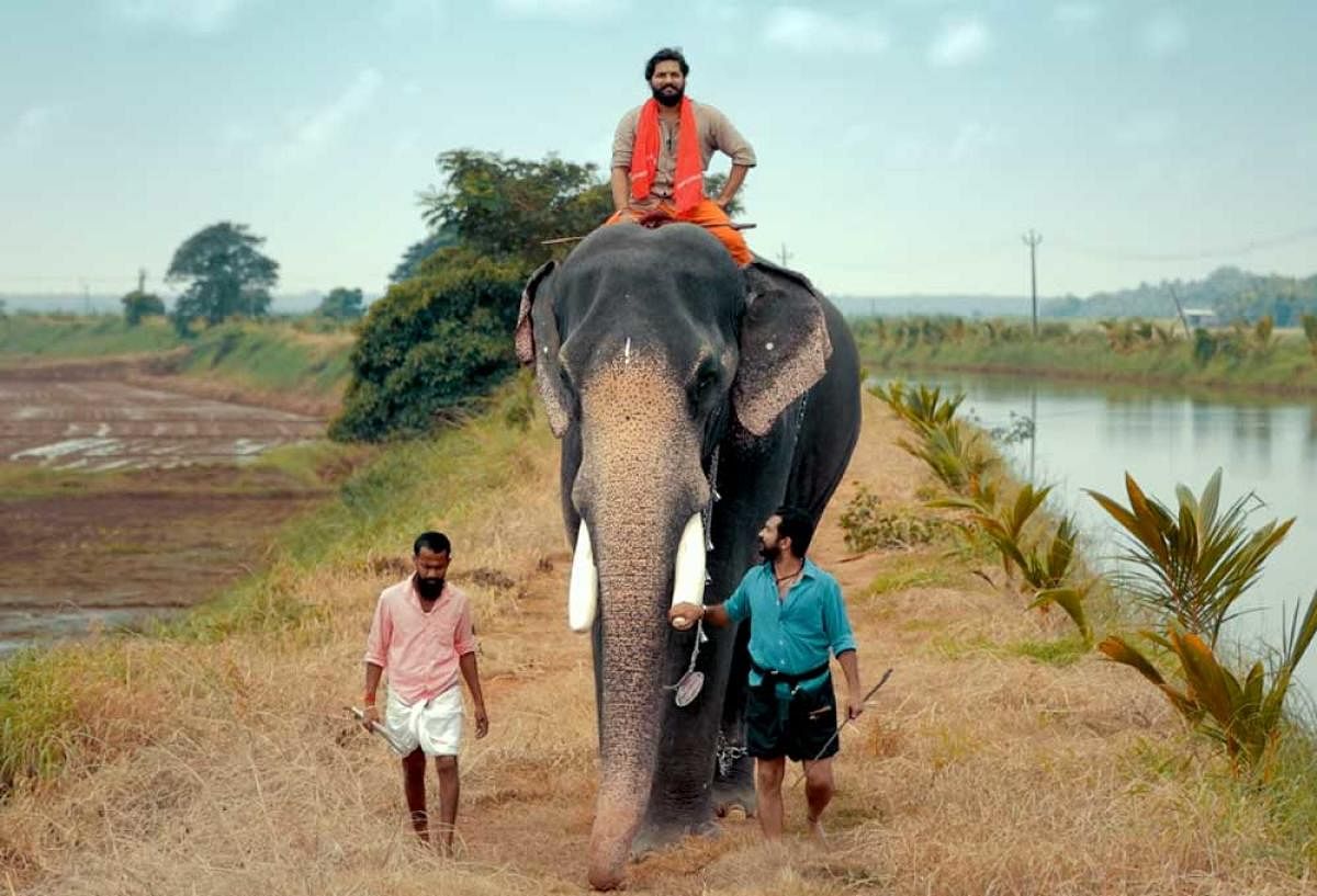 Chirakkal Kaalidasan, the elephant played a central role in the superhit movie Baahubali 2. Video grab from the song Gajam.