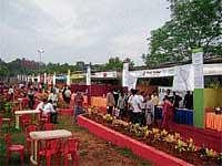 Food counters of various hotels and restaurants at Aahar' International Food Carnival being held at the Kadri Park in Mangalore.