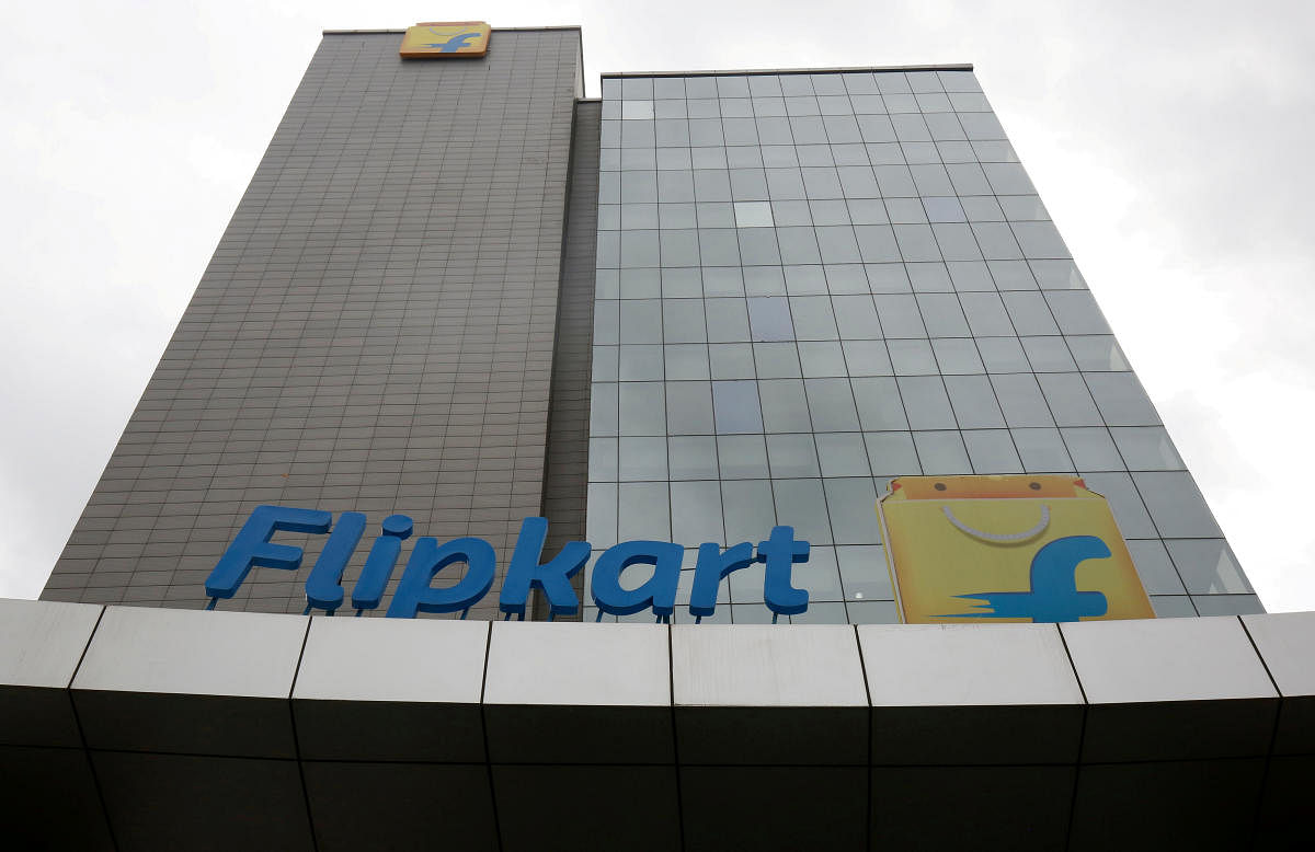 The logo of India's largest e-commerce firm Flipkart is seen on the facade of the company's headquarters in Bengaluru, India July 7, 2017.