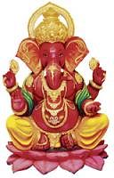 Red Ganesha idol from Sri Balaji Idols, Malleswaram