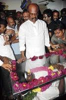 Superstar Rajnikanth pays his respects to actor Murali in Chennai on Wednesday. DH photo