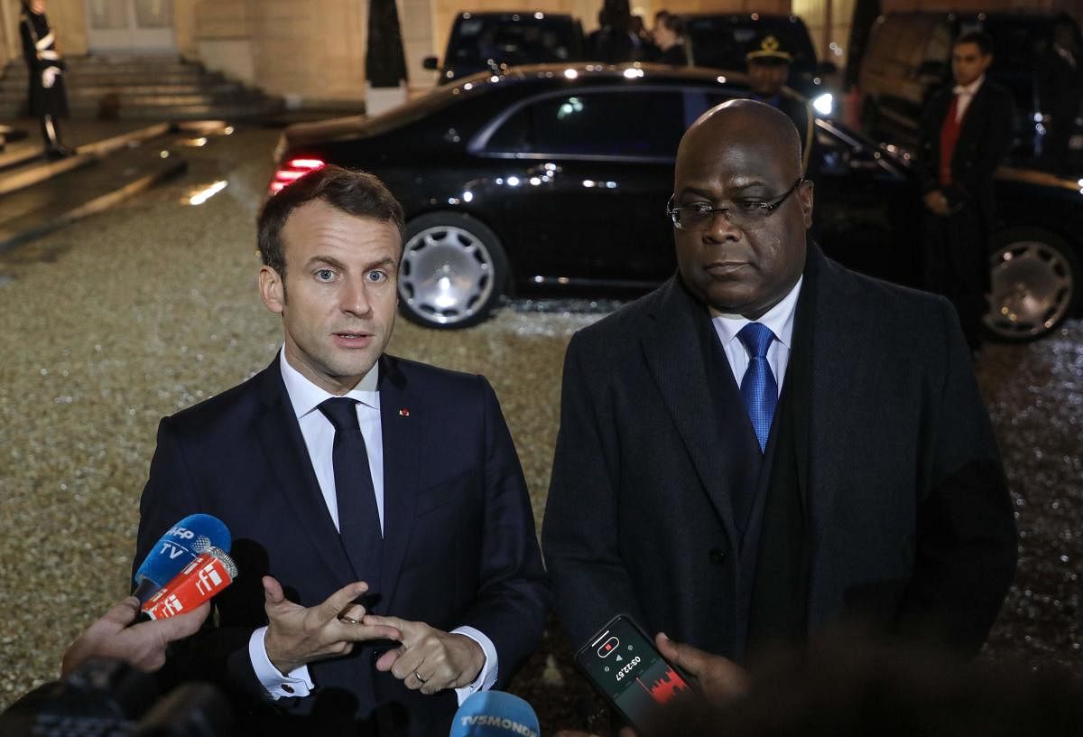 Emmanuel Macron and Felix Tshisekedi (AFP photo)