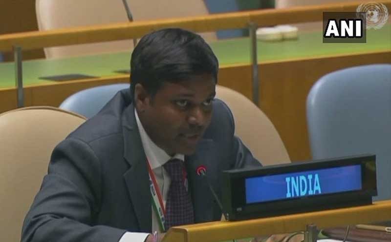 In picture: Sandeep Kumar Bayyapu , First Secretary in India’s Permanent Mission to the UN. ANI photo.  