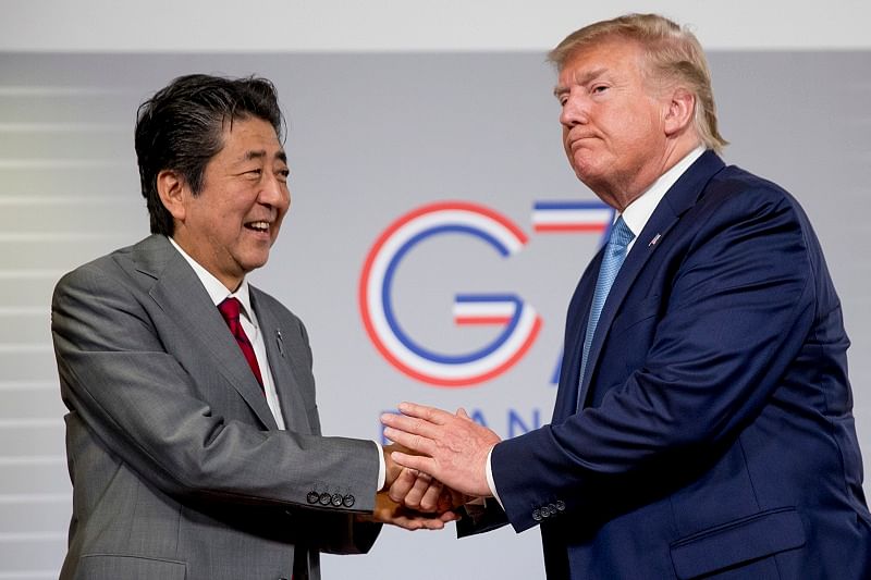 U.S President Donald Trump and Japanese Prime Minister Shinzo Abe. (AP Photo)