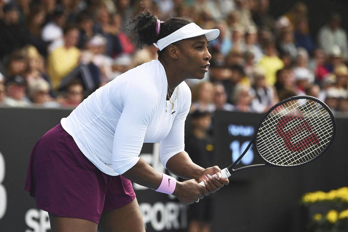 United States' Serena Williams plays her match against Italy's Camila Giorgi at the ASB Classic in Auckland, New Zealand, Tuesday, Jan. 7, 2020. AP/PTI