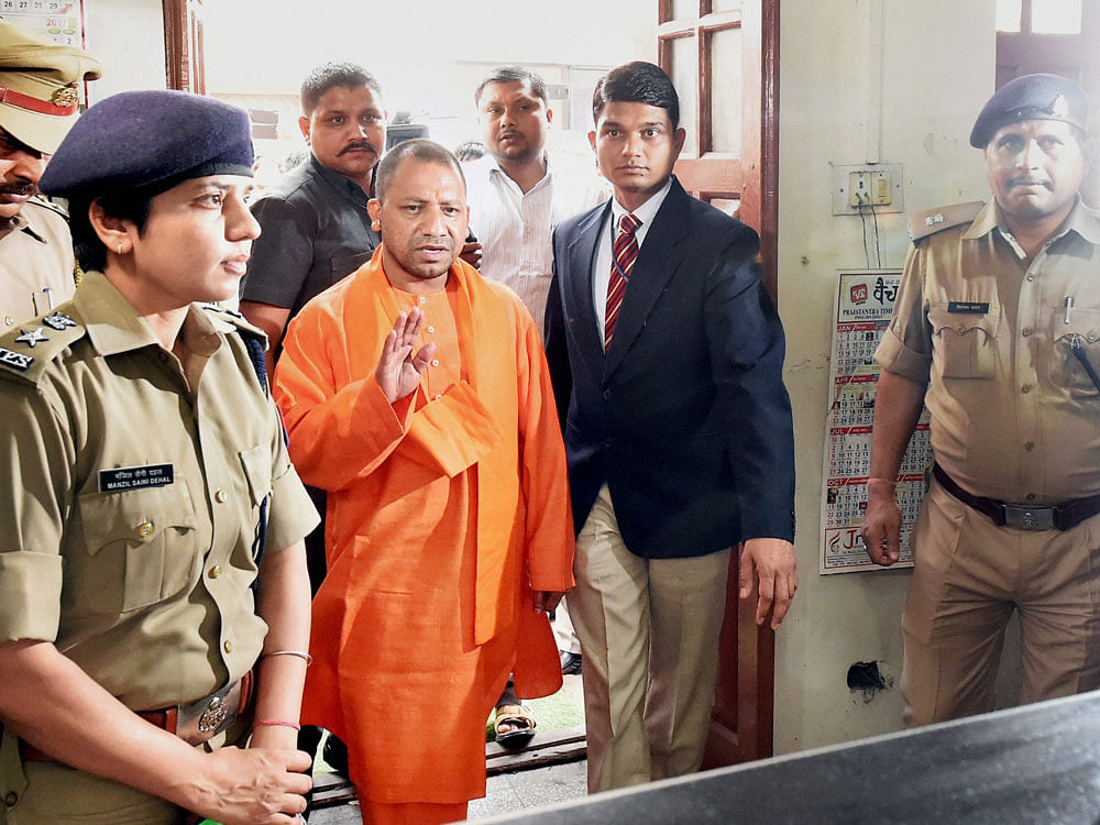 The myth about the monk-turned-chief minister has unravelled. Neither Adityanath nor his party, the BJP, that had all along trumpeted itself as a “party with a difference”, could live up to the expectations of those who were hoping that lawless UP would soon turn into a paradise under the Yogi. (PTI File Photo)