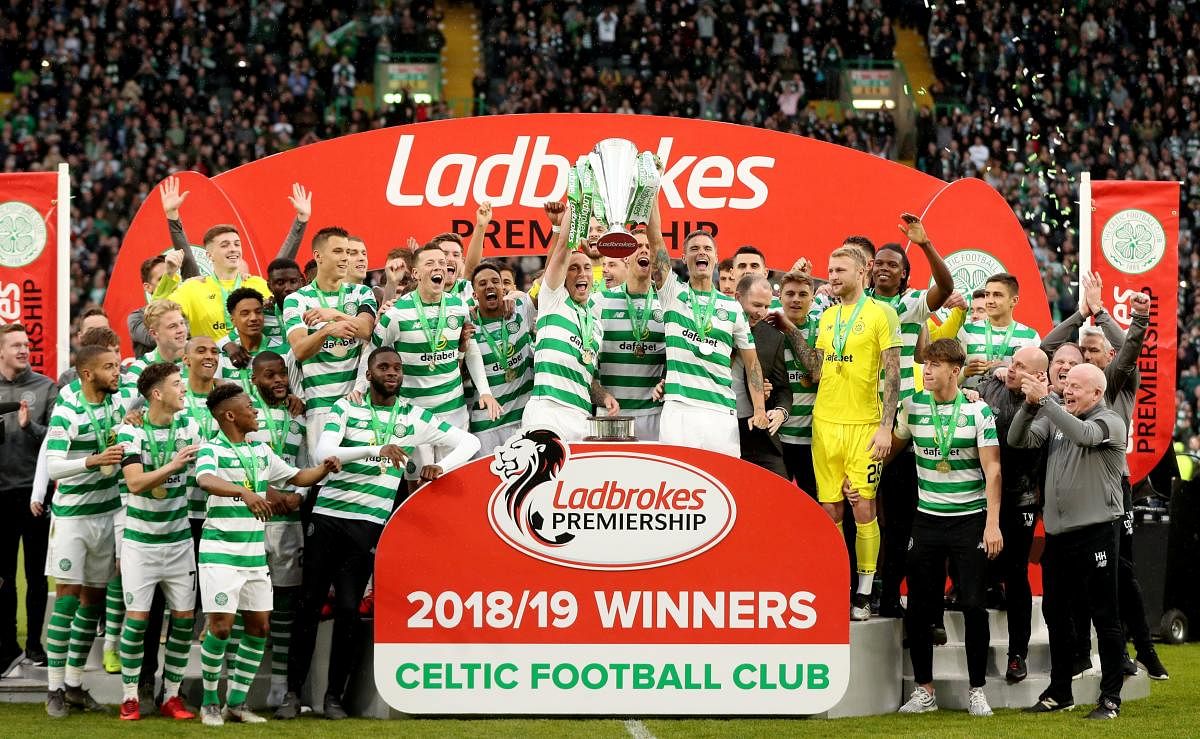 File Reuters photo of Celtic lifting the Championship Trophy