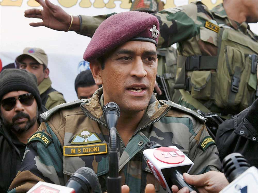 The 38-year-old Dhoni, a national hero having led India to their 2011 World Cup triumph, is an honorary lieutenant colonel in a reserve force parachute regiment.