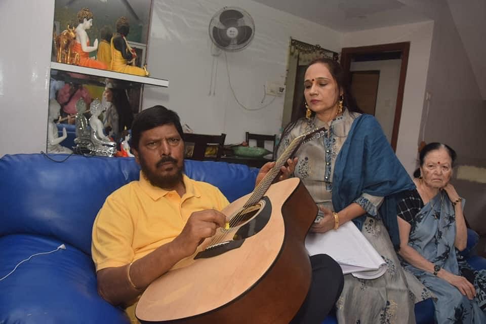 Union Minister of State for Social Justice and Empowerment Ramdas Athawale (Twitter Photo/@RamdasAthawale)