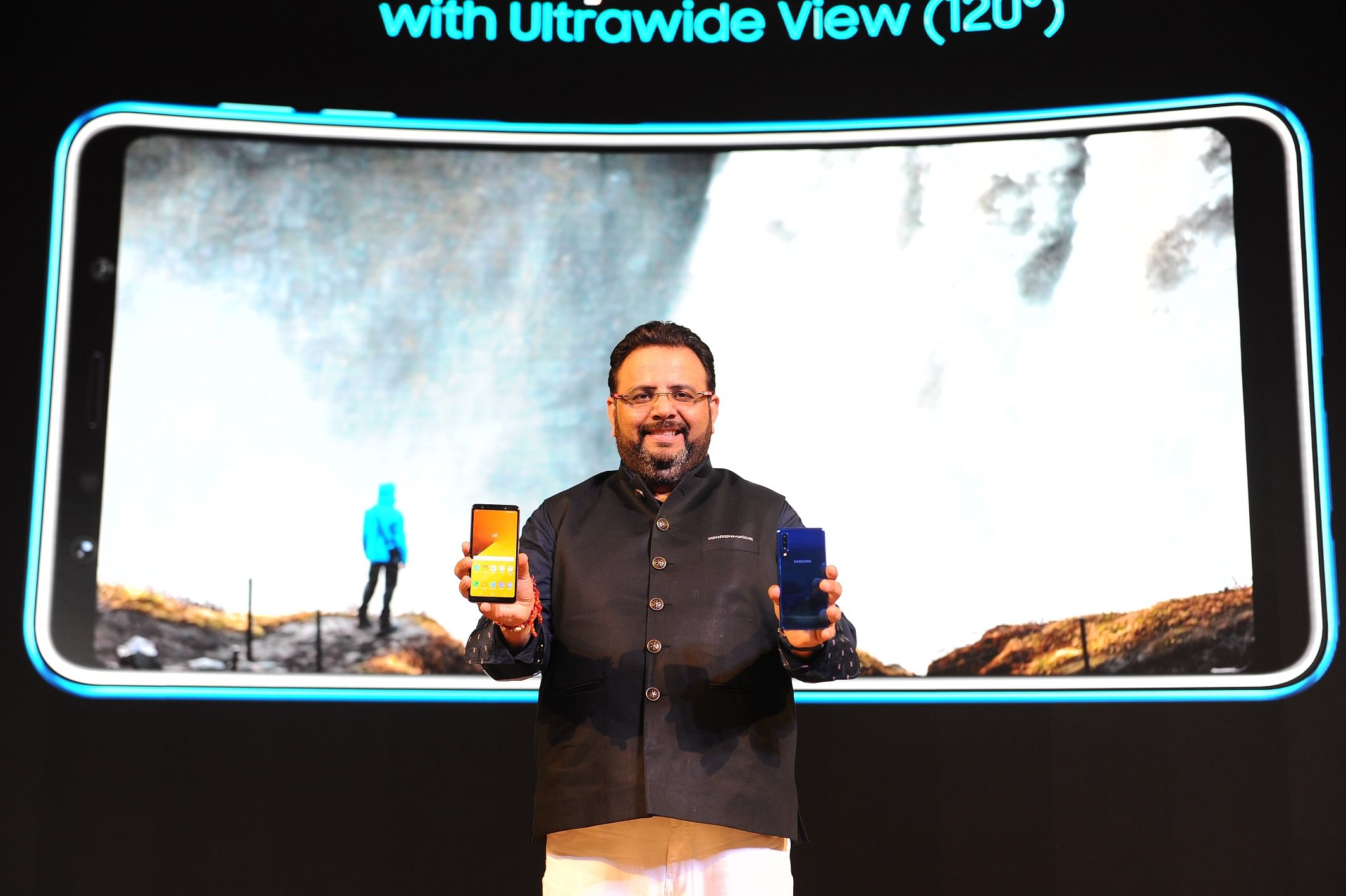 Aditya Babbar, General Manager, Mobile Business, Samsung India at the launch of Galaxy A7 in Bengaluru.