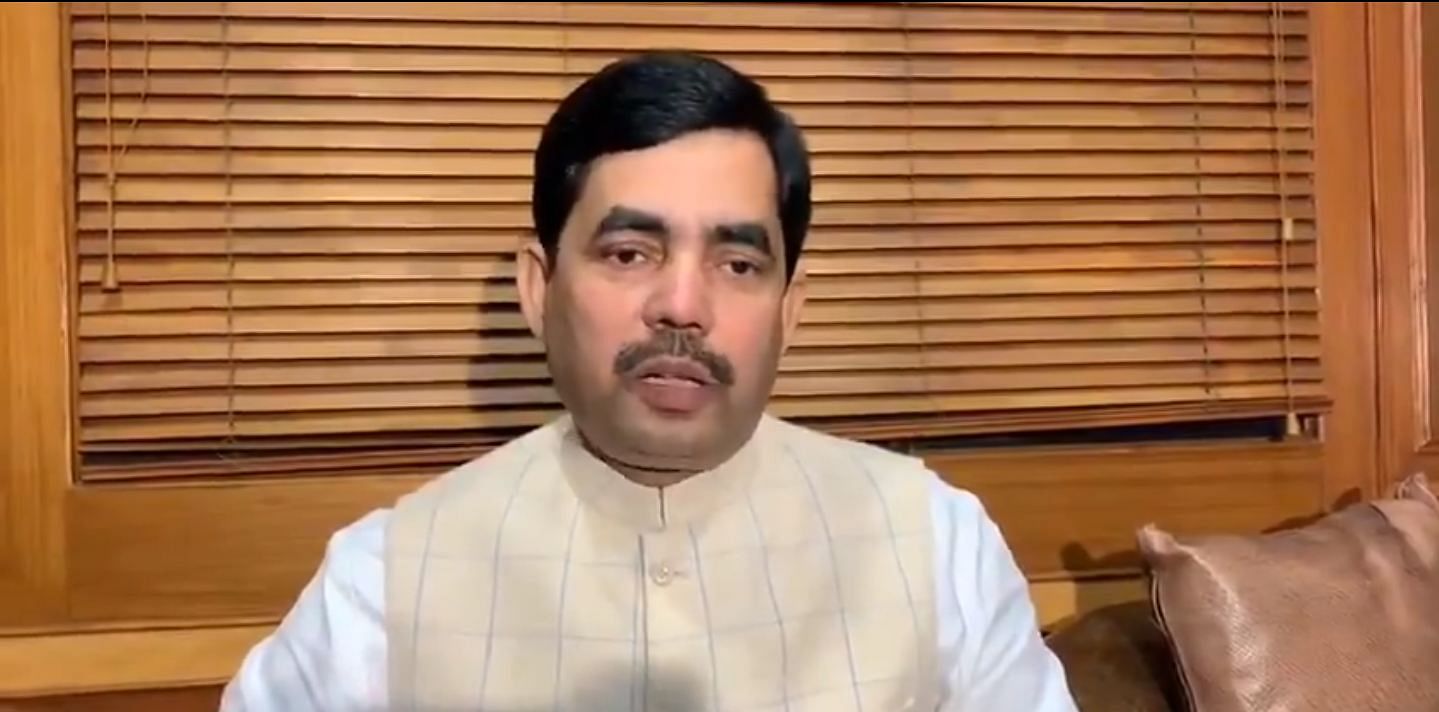 BJP spokesperson Shahnawaz Hussain told reporters that the opposition's "frustration" over the visit of European Union MPs to Kashmir is borne out of the failure of its "propaganda about the situation" there. Photo/Twitter screengrab