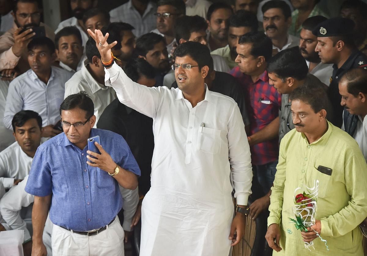 The announcement was made after a meeting of the Delhi election committee of Jannayak Janata Party (JJP), chaired by Haryana Deputy Chief Minister Dushyant Chautala. (Credit: PTI)