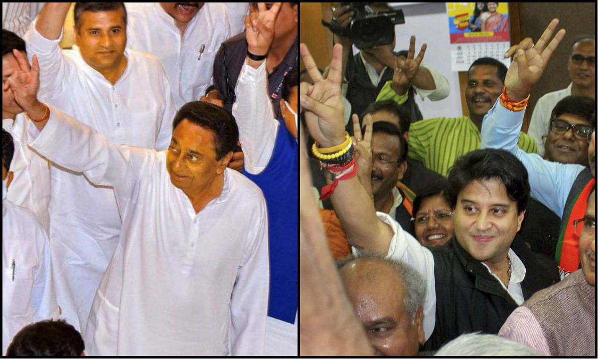 Madhya Pradesh Chief Minster Kamal Nath (L) and BJP leader Jyotiraditya Scindia (R) (PTI Photos)