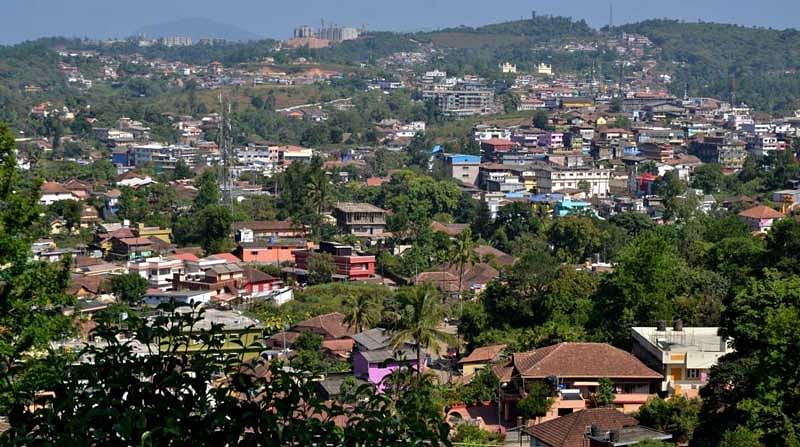 A bird’s eye view of Madikeri city. (DH File Photo)